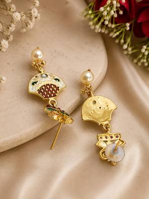 Gold plated layered meenakari necklace set 4