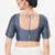 Women's tafeta silk padded front open elbow sleeves saree blouse