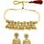 Gold tone floral meenakari cz choker necklace set