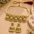 Gold tone floral meenakari cz choker necklace set