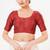 Women's tafeta silk padded front open elbow sleeves saree blouse