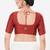 Women's tafeta silk padded front open elbow sleeves saree blouse