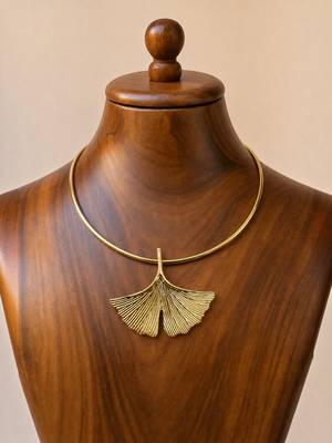 Ginkgo leaf anti tarnish necklace set 3
