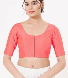 Women's tafeta silk padded front open elbow sleeves saree blouse