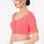 Women's tafeta silk padded front open elbow sleeves saree blouse