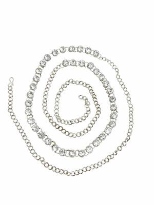 Silver plated cz adjustable kamarbandh waist belt 2