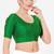 Women's tafeta silk padded front open elbow sleeves saree blouse