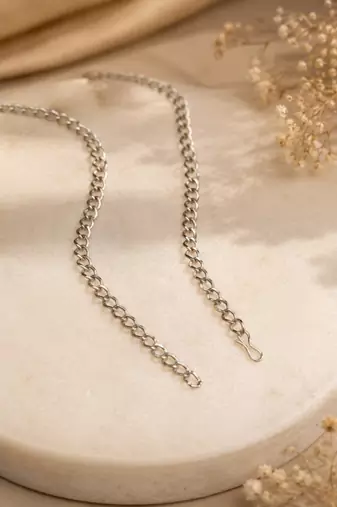 Silver plated cz adjustable kamarbandh waist belt
