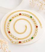 Multicolor gold plated cz adjustable kamarbandh waist chain