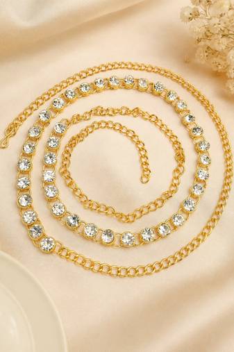 Gold plated cz adjustable kamarbandh waist belt