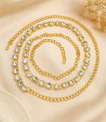 Gold plated cz adjustable kamarbandh waist belt