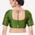 Women's tafeta silk padded front open elbow sleeves saree blouse