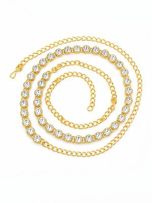Gold plated cz adjustable kamarbandh waist belt 2