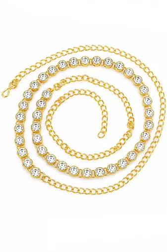 Gold plated cz adjustable kamarbandh waist belt