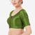 Women's tafeta silk padded front open elbow sleeves saree blouse