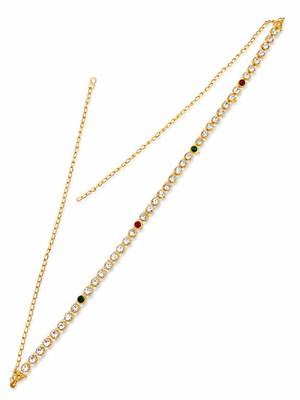 Multicolor gold plated cz adjustable kamarbandh waist chain 2