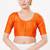 Women's tafeta silk padded front open elbow sleeves saree blouse