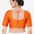 Women's tafeta silk padded front open elbow sleeves saree blouse