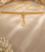 Gold plated cz teardrop design adjustable kamarbandh waist belt