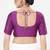 Women's tafeta silk padded front open elbow sleeves saree blouse