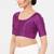 Women's tafeta silk padded front open elbow sleeves saree blouse
