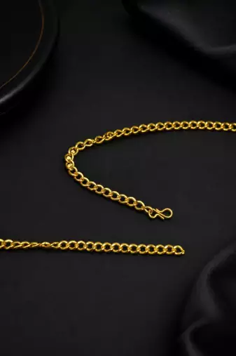 Gold plated cz teardrop design adjustable kamarbandh waist belt