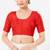 Women's tafeta silk padded front open elbow sleeves saree blouse