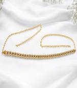 Gold plated cz floral adjustable kamarbandh waist belt