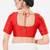 Women's tafeta silk padded front open elbow sleeves saree blouse