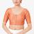 Women's tafeta silk padded front open elbow sleeves saree blouse