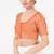 Women's tafeta silk padded front open elbow sleeves saree blouse
