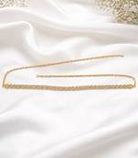 Gold plated cz floral adjustable kamarbandh waist belt