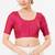 Women's tafeta silk padded front open elbow sleeves saree blouse