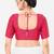 Women's tafeta silk padded front open elbow sleeves saree blouse
