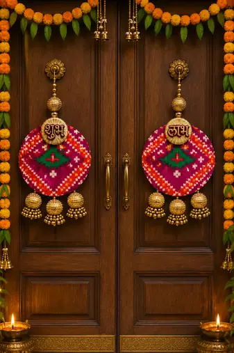 Handmade Hanging Traditional Design Decorative for Home Wall Decor Festive Decoration (Pack of 2)