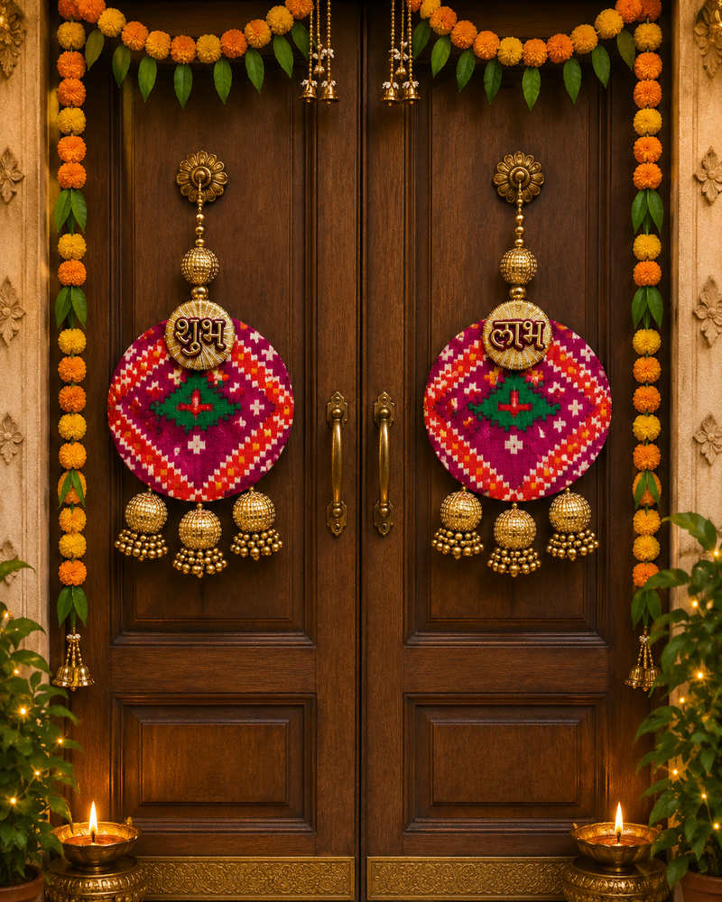 Handmade Hanging Traditional Design Decorative for Home Wall Decor Festive Decoration (Pack of 2)