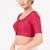Women's tafeta silk padded front open elbow sleeves saree blouse