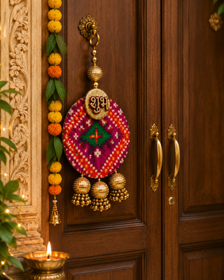 Handmade Hanging Traditional Design Decorative for Home Wall Decor Festive Decoration (Pack of 2) 2