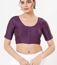 Women's tafeta silk padded front open elbow sleeves saree blouse