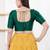 Women's dupion silk padded front open elbow sleeves saree blouse