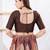Women's dupion silk padded front open elbow sleeves saree blouse