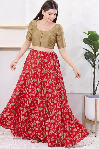 Women's dupion silk padded front open elbow sleeves saree blouse