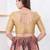 Women's dupion silk padded front open elbow sleeves saree blouse