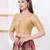 Women's dupion silk padded front open elbow sleeves saree blouse