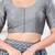 Women's dupion silk padded front open elbow sleeves saree blouse