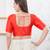 Women's dupion silk padded front open elbow sleeves saree blouse