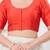Women's dupion silk padded front open elbow sleeves saree blouse