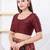 Women's dupion silk padded front open elbow sleeves saree blouse