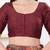 Women's dupion silk padded front open elbow sleeves saree blouse