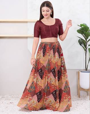 Women's dupion silk padded front open elbow sleeves saree blouse 5